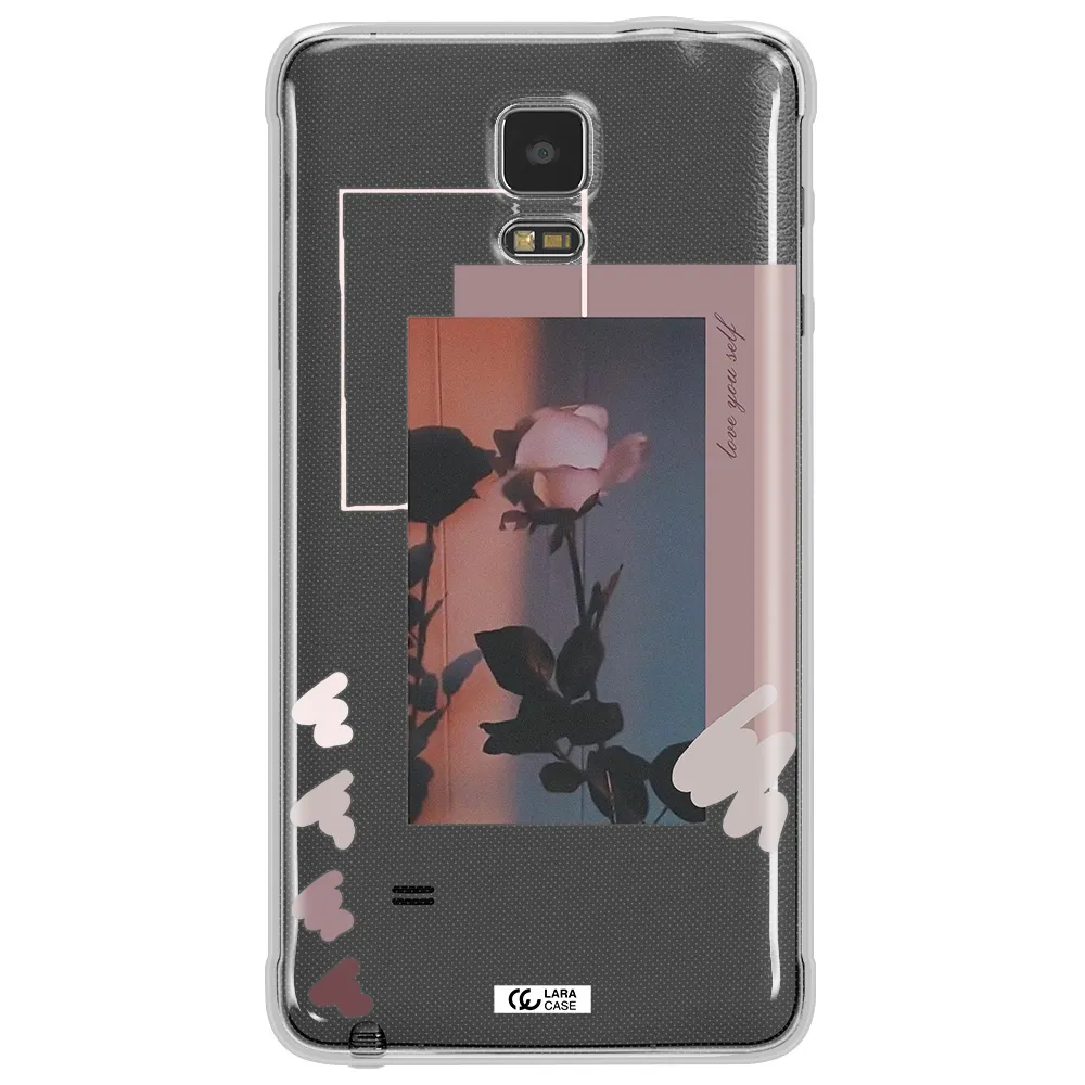 Pink Rose Samsung Note 4 Clear TPU Case