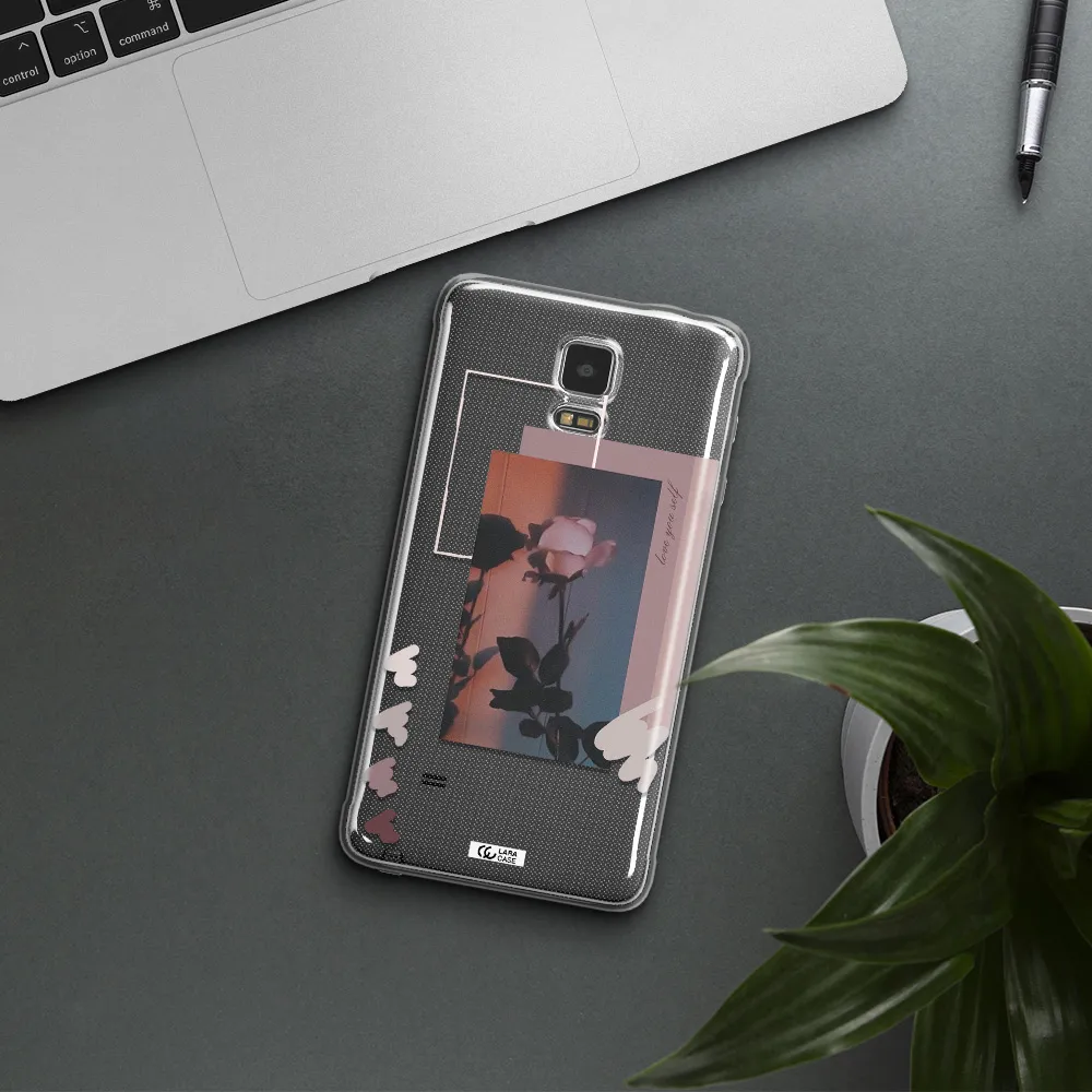 Pink Rose Samsung Note 4 Clear TPU Case