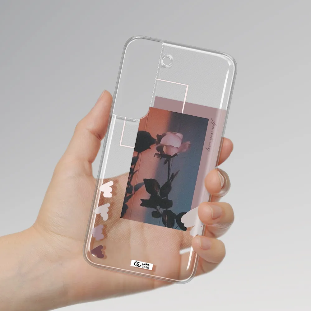 Pink Rose Samsung S 22 Clear TPU Case