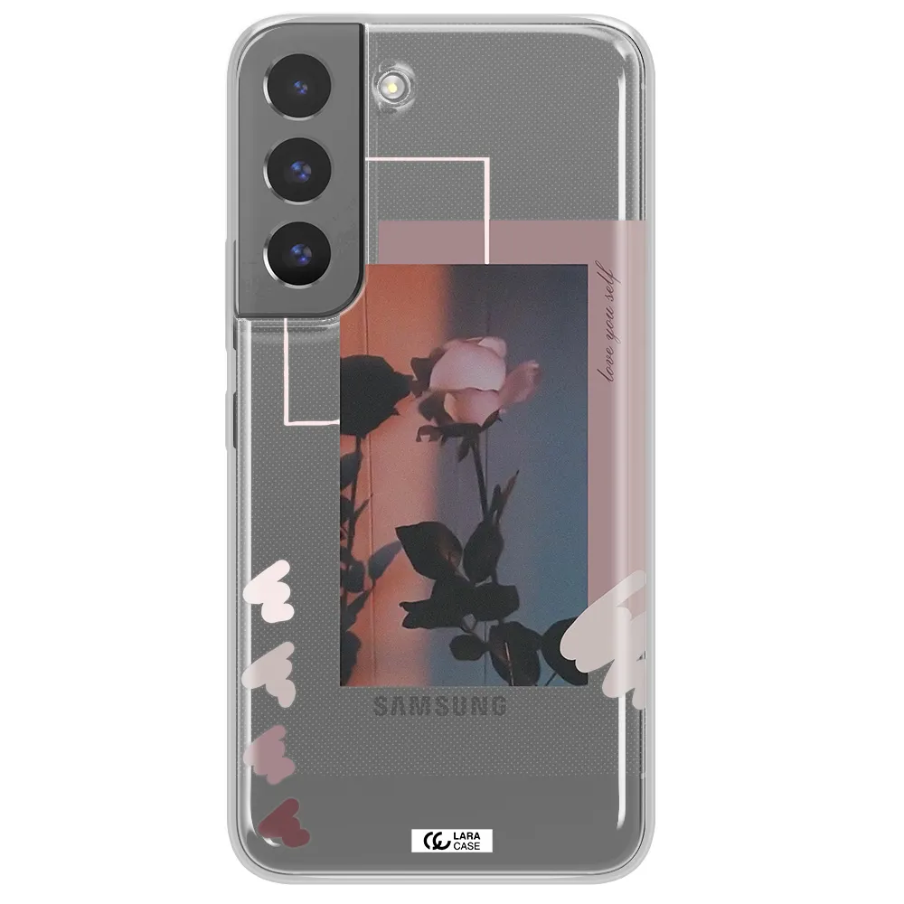 Pink Rose Samsung S 22 Plus Clear TPU Case