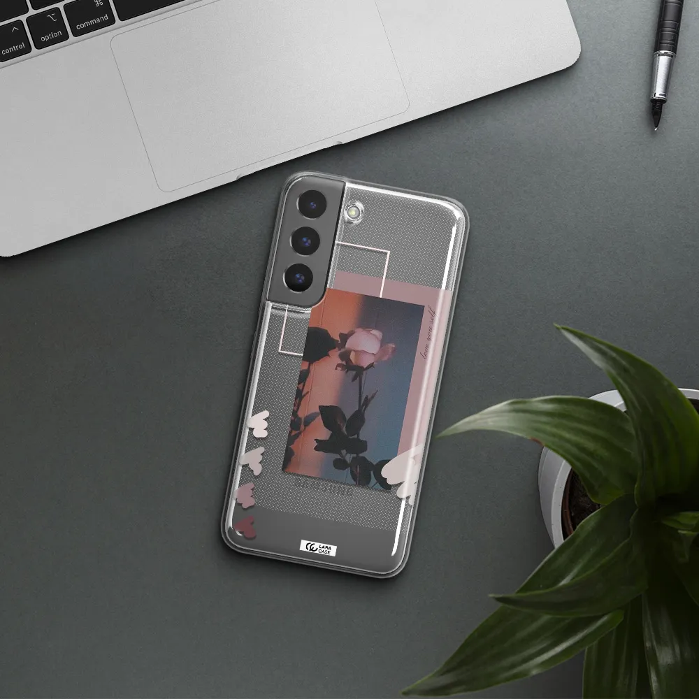 Pink Rose Samsung S 22 Plus Clear TPU Case