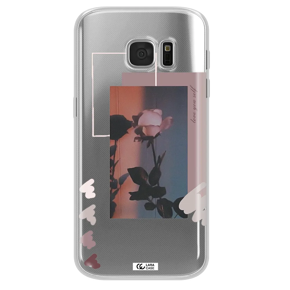 Pink Rose Samsung S 7 Clear TPU Case