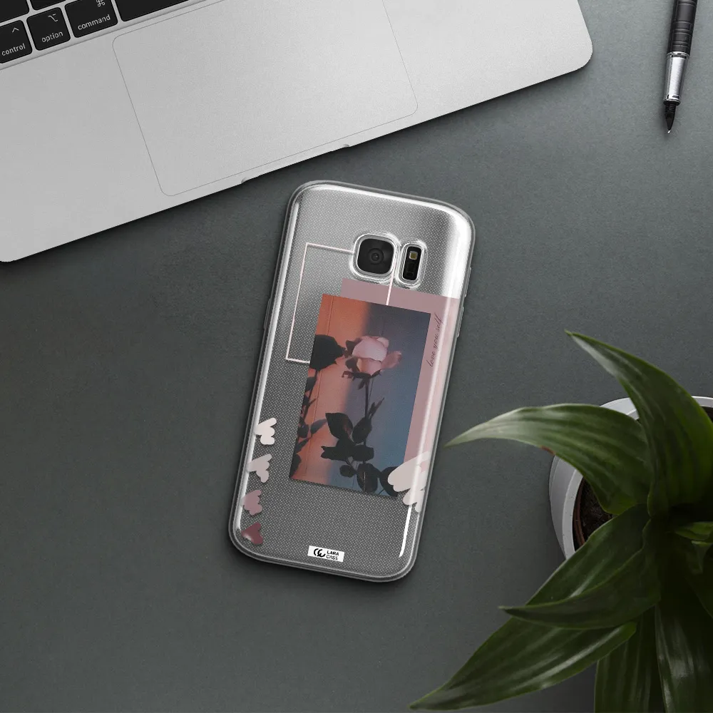 Pink Rose Samsung S 7 Clear TPU Case