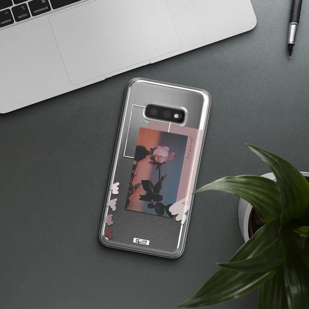 Pink Rose Samsung S10e Clear TPU Case