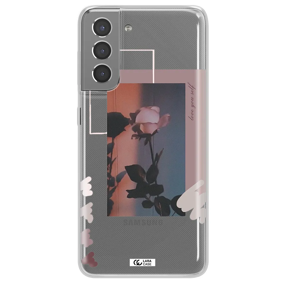 Pink Rose Samsung S21 Clear TPU Case