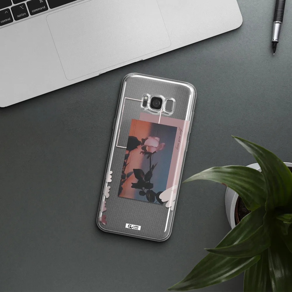 Pink Rose Samsung S8 Clear TPU Case