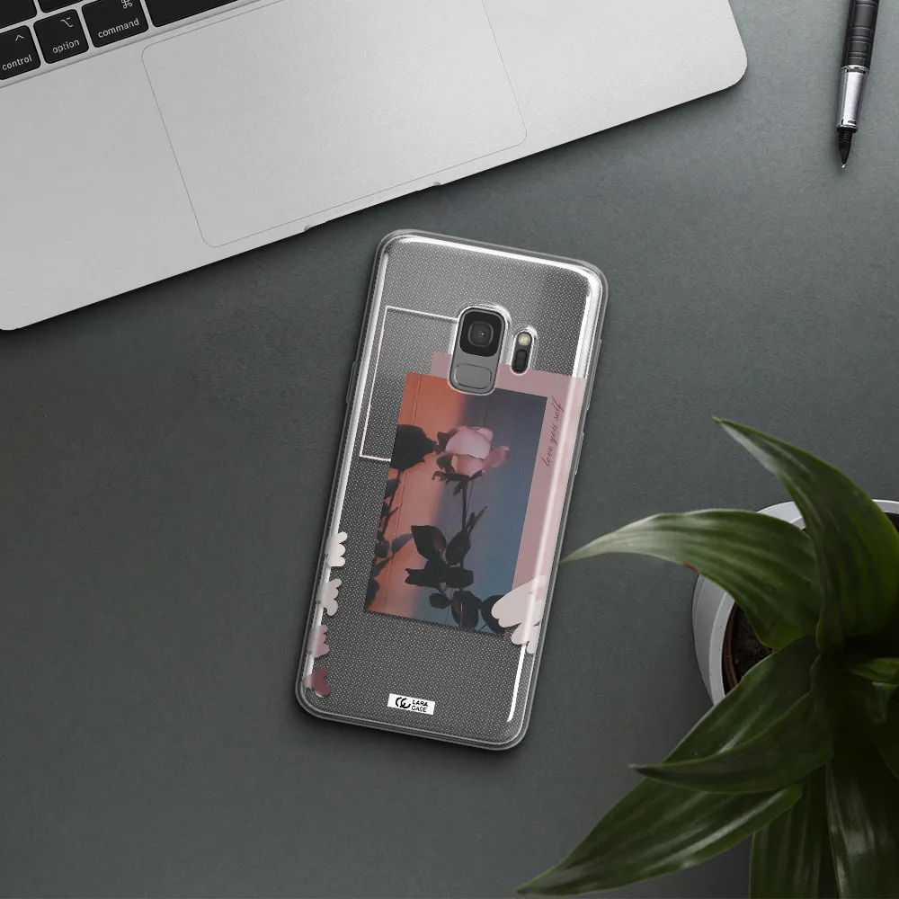 Pink Rose Samsung S9 Clear TPU Case
