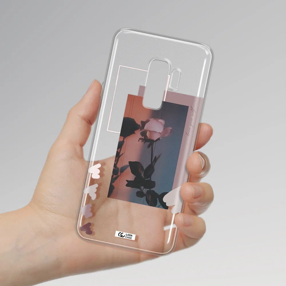 Pink Rose Samsung S9 Plus Clear TPU Case