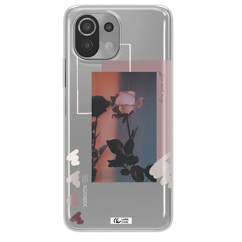 Pink Rose Xiaomi Mi 11 Lite Clear TPU Case