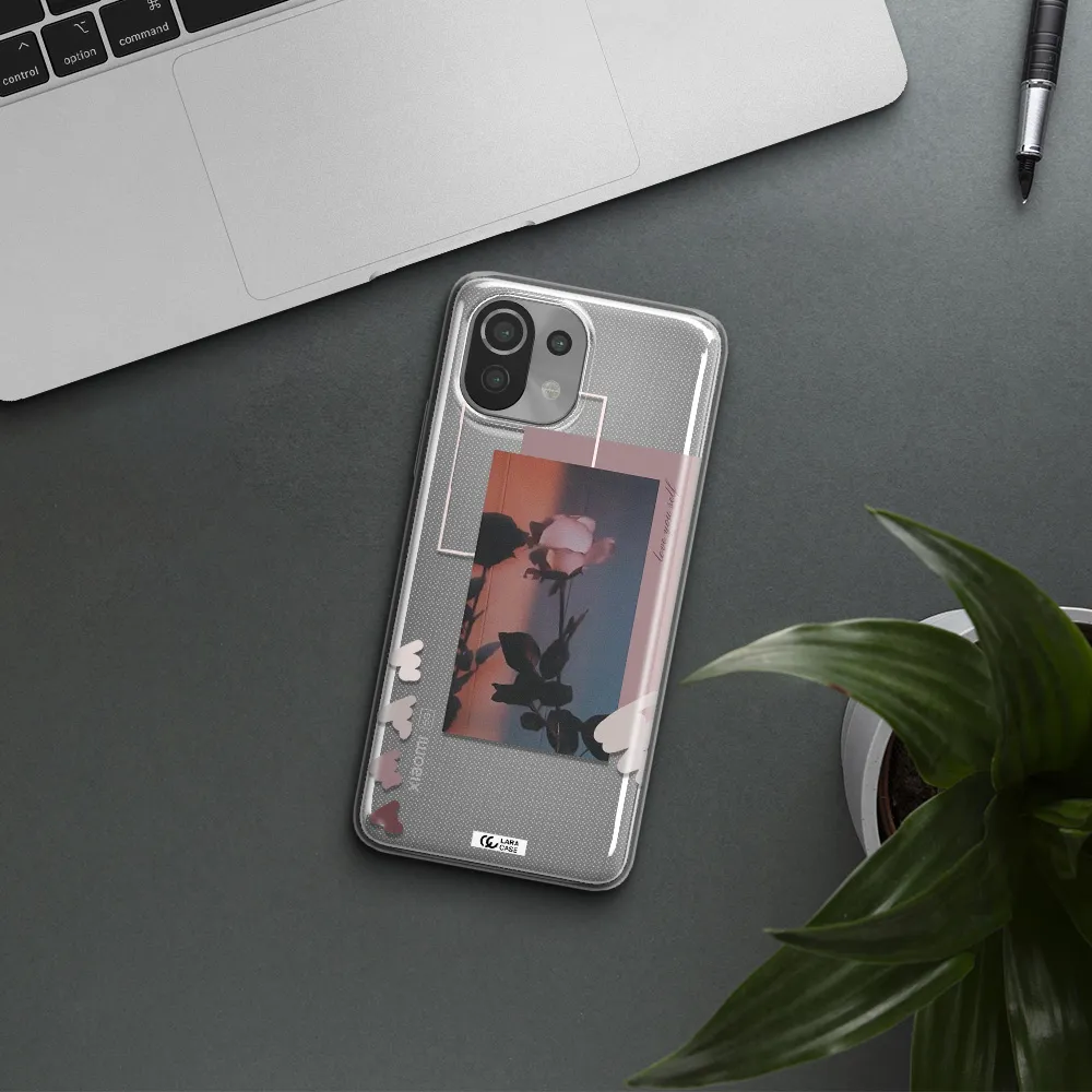 Pink Rose Xiaomi Mi 11 Lite Clear TPU Case