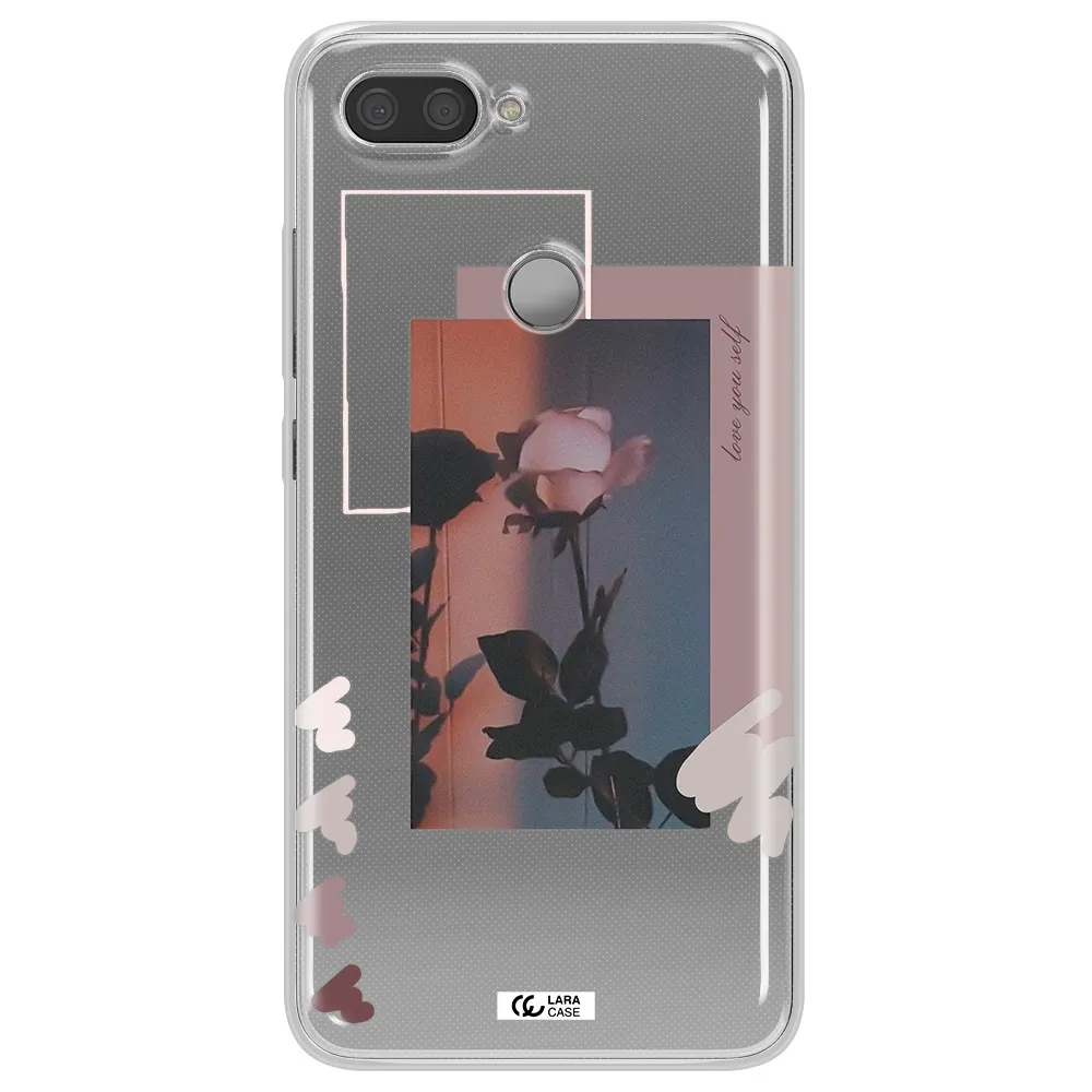Pink Rose Xiaomi Mi 8 Lite Clear TPU Case