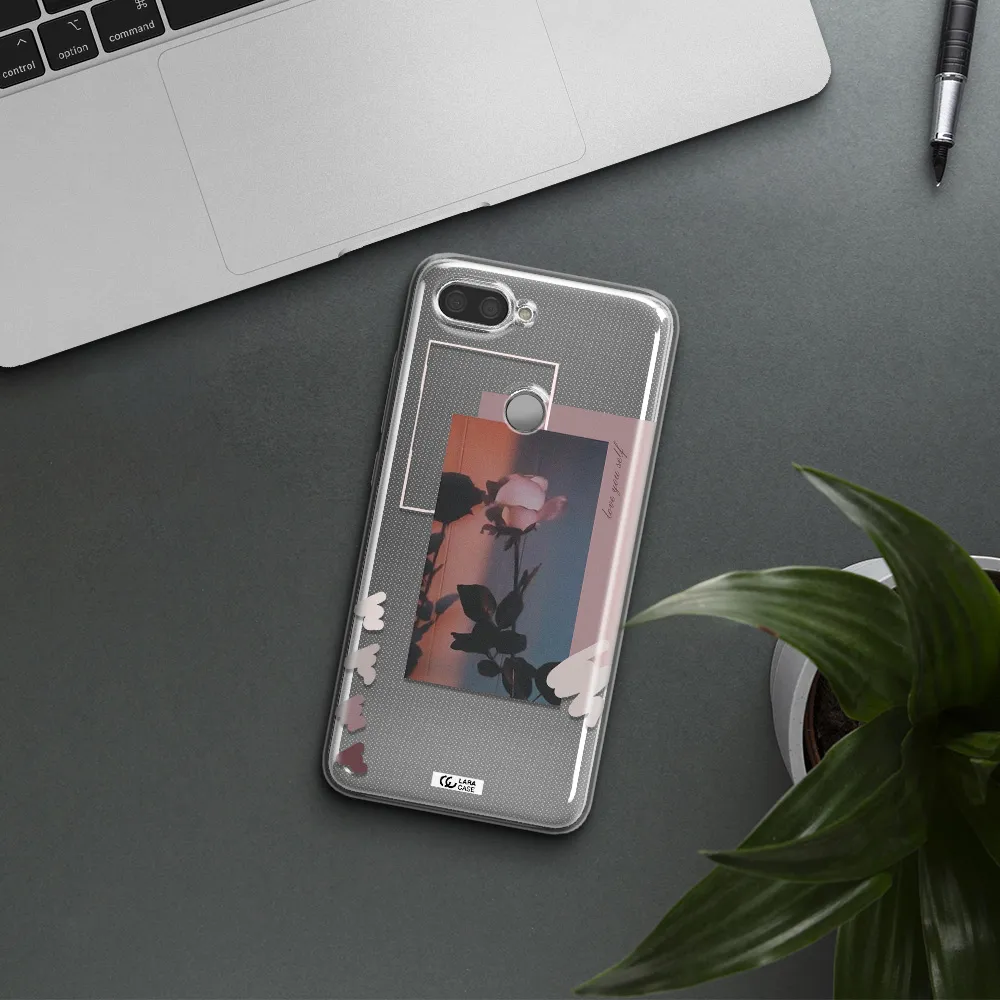 Pink Rose Xiaomi Mi 8 Lite Clear TPU Case