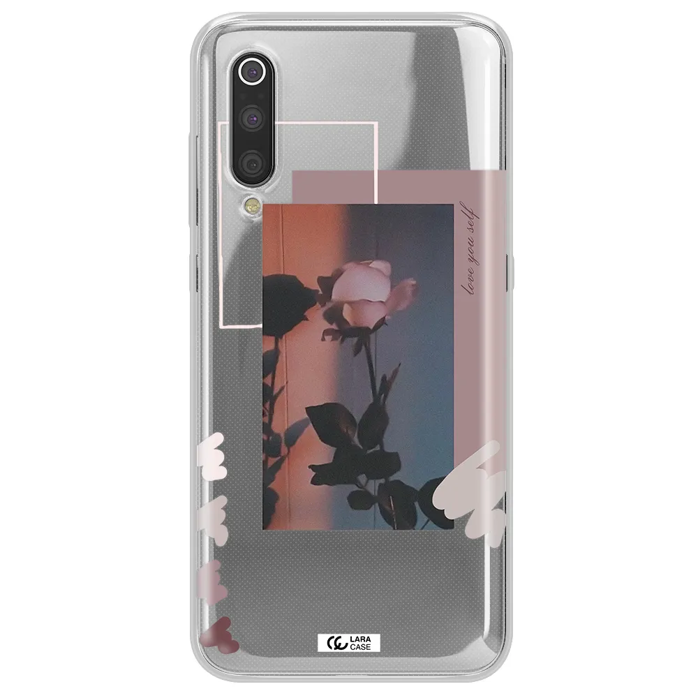 Pink Rose Xiaomi Mi 9 Clear TPU Case