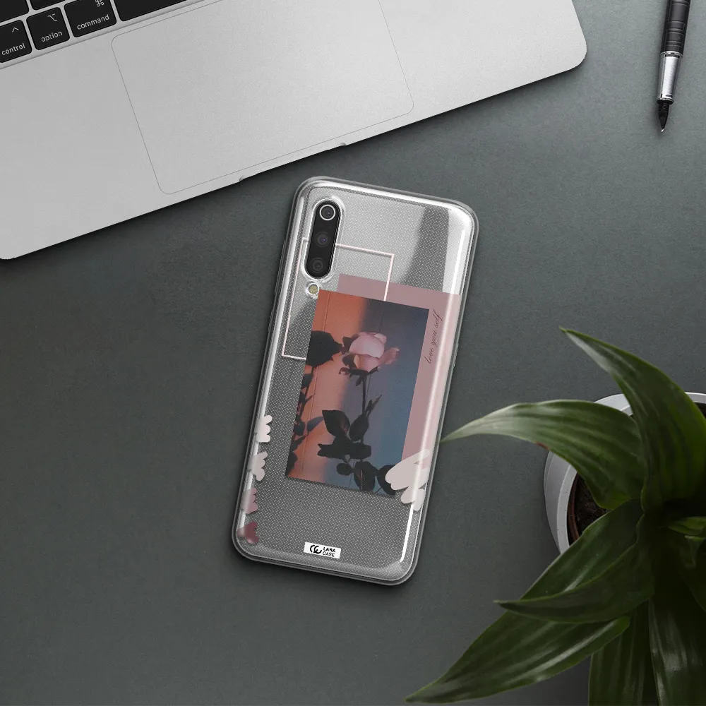 Pink Rose Xiaomi Mi 9 Clear TPU Case