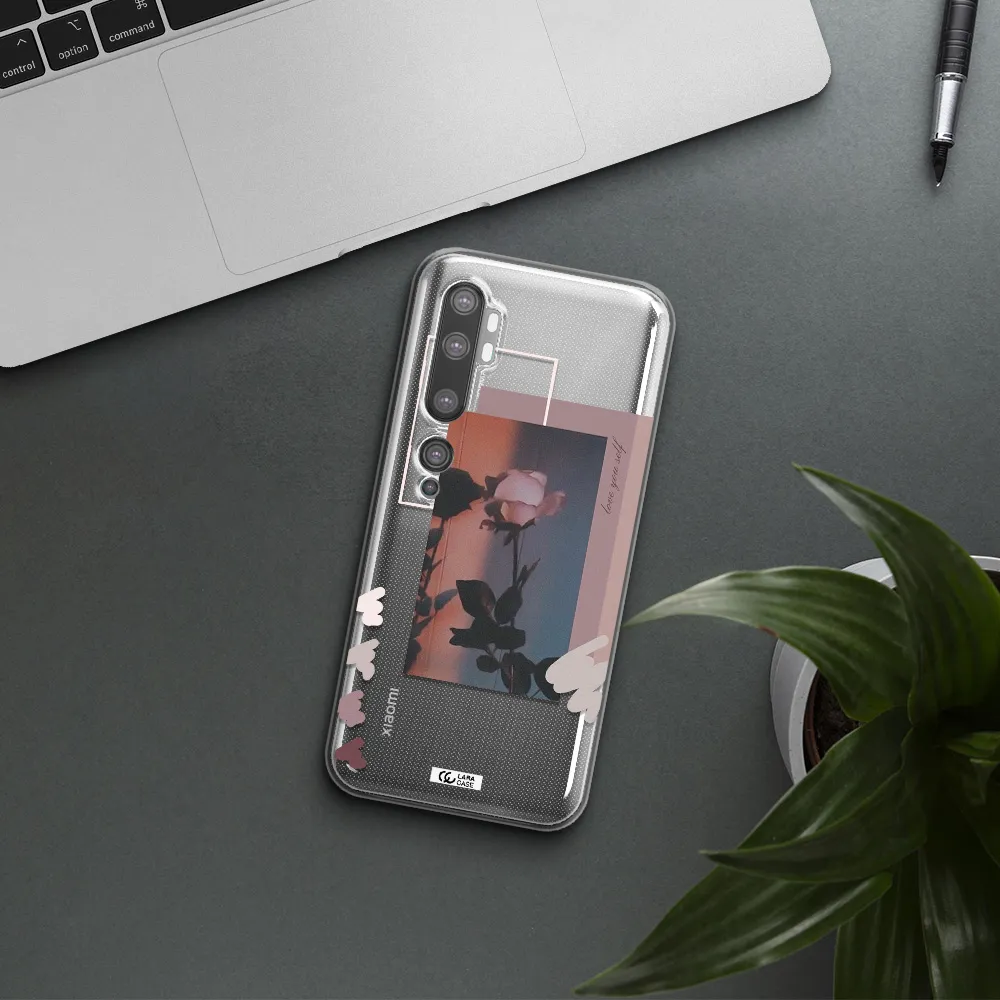 Pink Rose Xiaomi Mi Note 10 Clear TPU Case