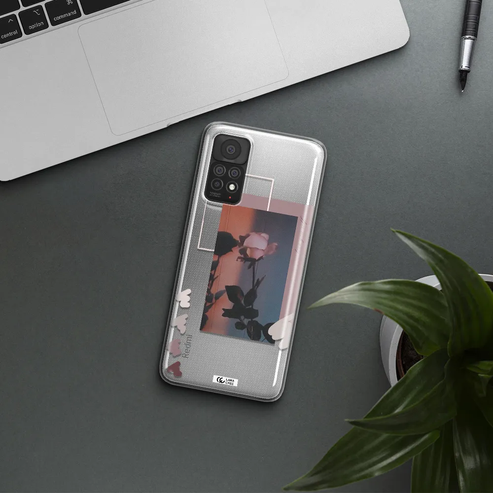 Pink Rose Xiaomi Note 11 Pro Clear TPU Case