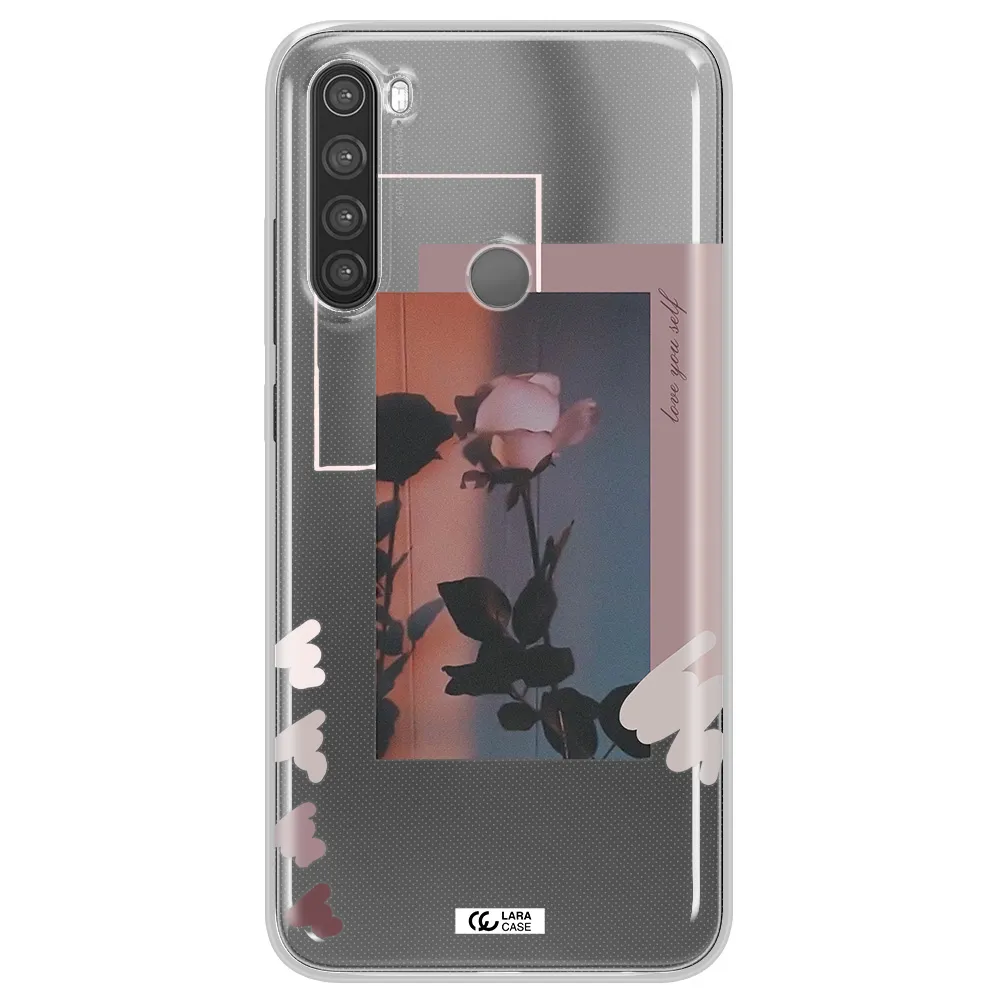 Pink Rose Xiaomi Note 8 Clear TPU Case