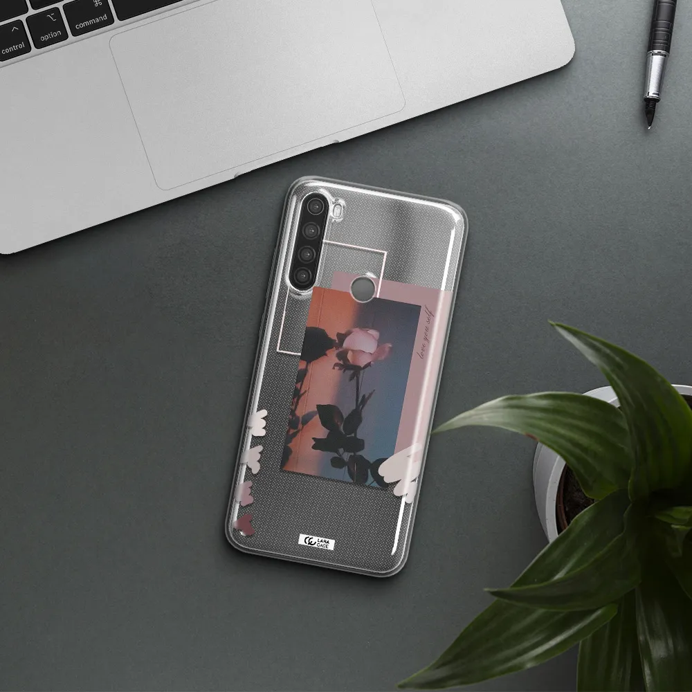Pink Rose Xiaomi Note 8 Clear TPU Case