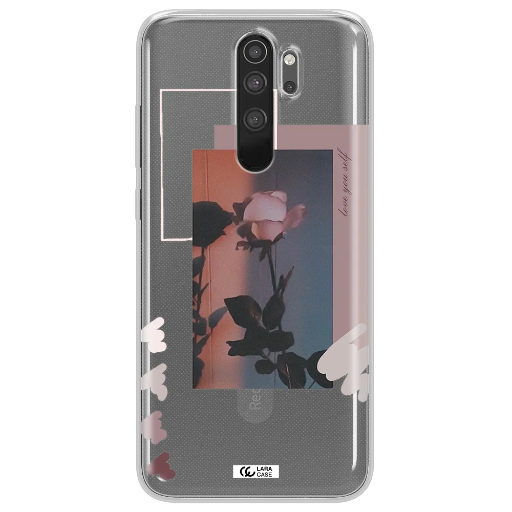 Pink Rose Xiaomi Note 8 Pro Clear TPU Case