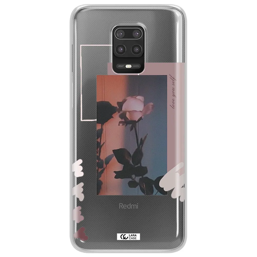 Pink Rose Xiaomi Note 9S Clear TPU Case