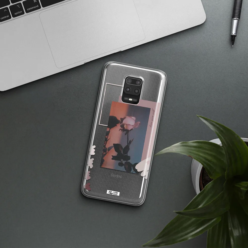 Pink Rose Xiaomi Note 9S Clear TPU Case