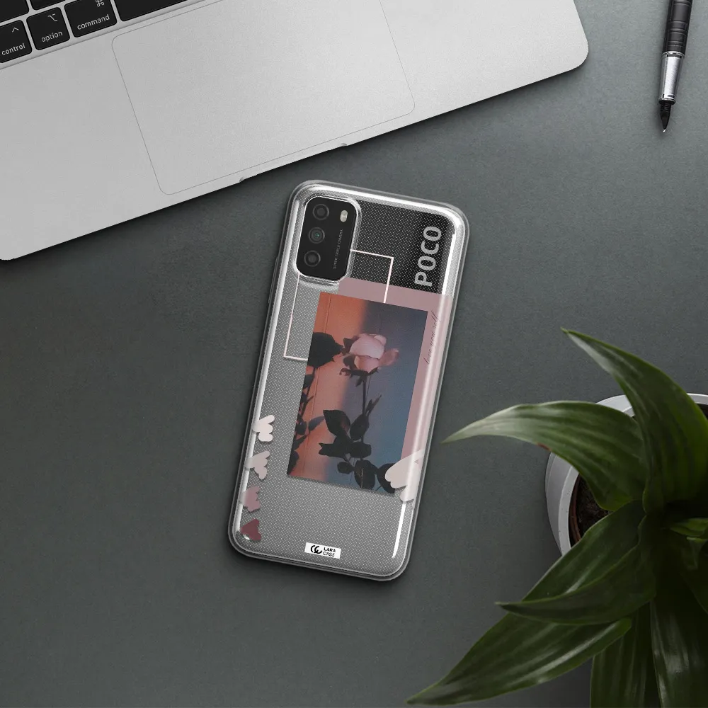 Pink Rose Xiaomi Poco M3 Clear TPU Case