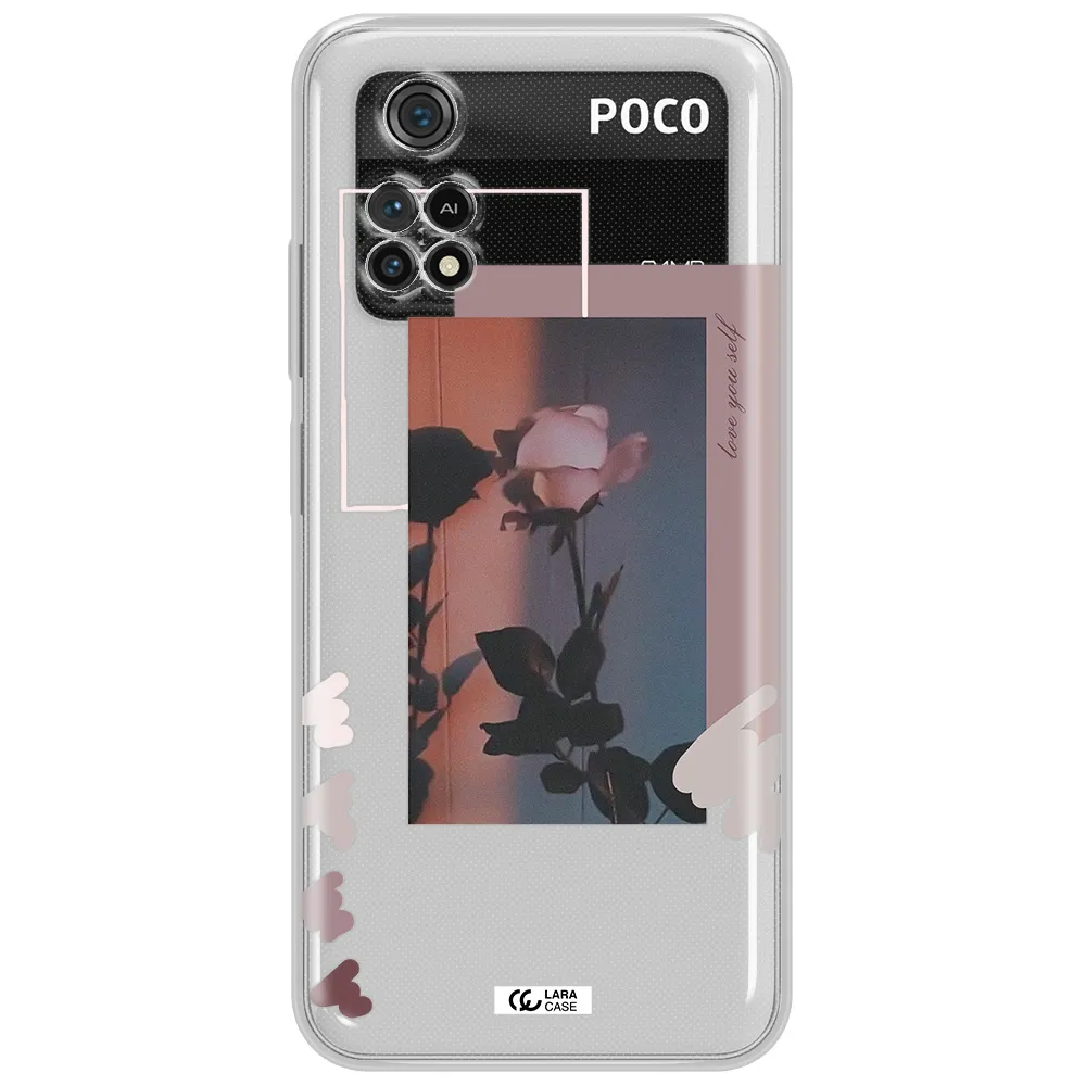 Pink Rose Xiaomi Poco M4 Pro 4G Clear Tpu Case