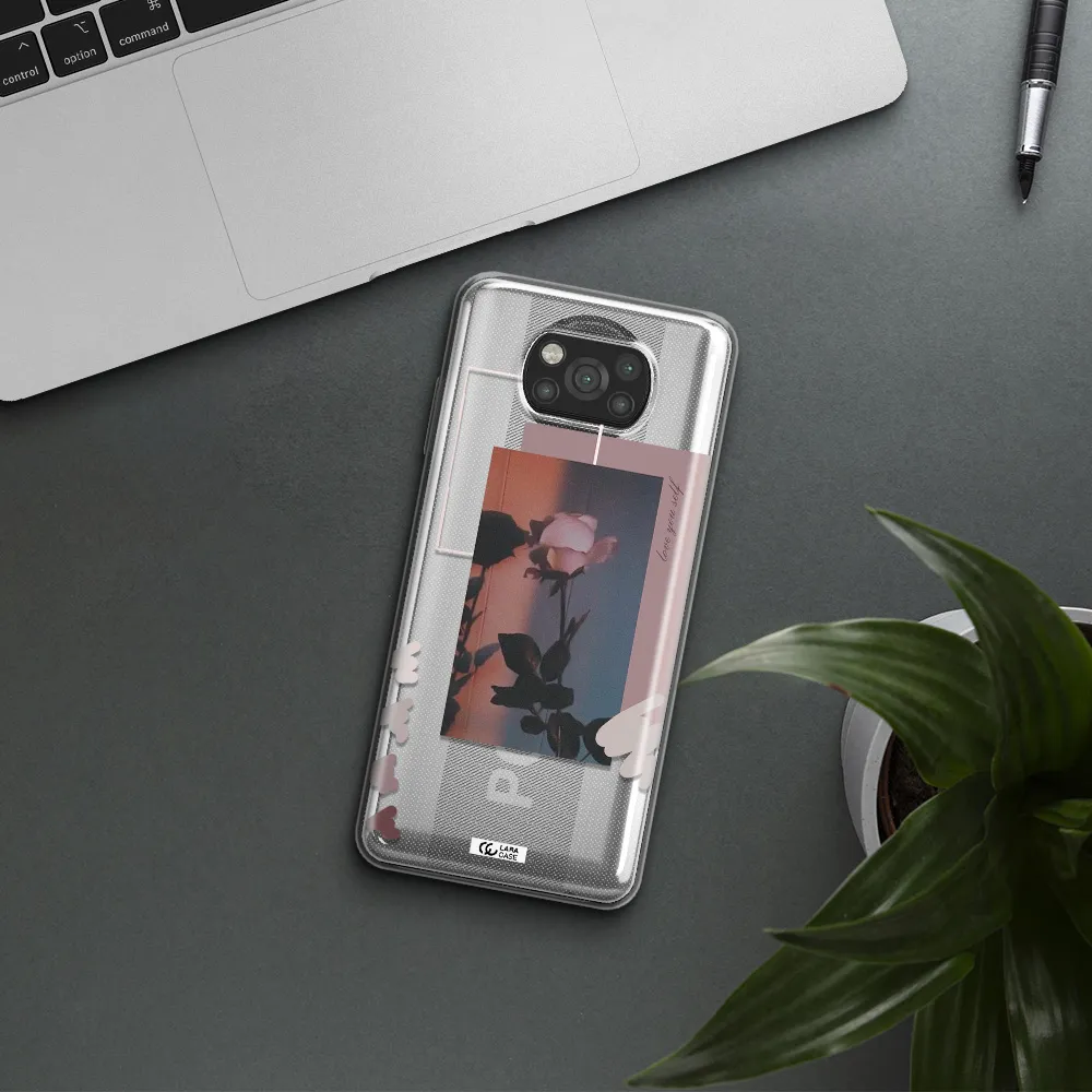 Pink Rose Xiaomi Poco X3 Clear TPU Case