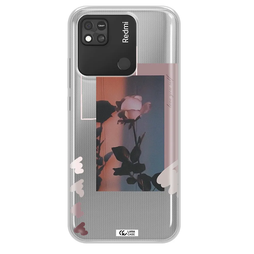 Pink Rose Xiaomi Redmi 10A Clear TPU Case