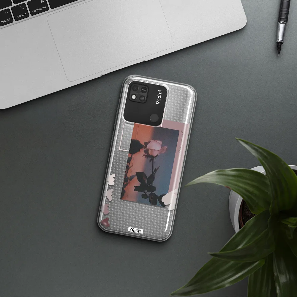 Pink Rose Xiaomi Redmi 10A Clear TPU Case