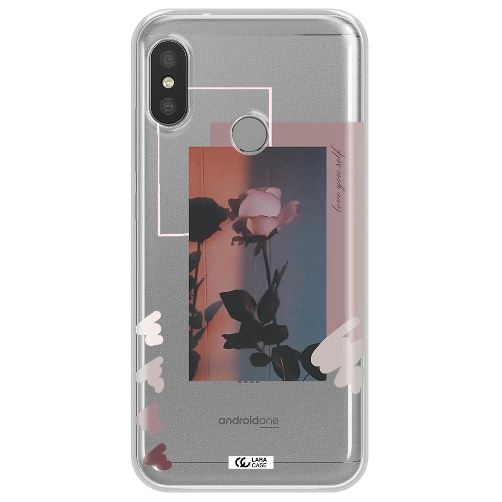 Pink Rose Xiaomi Redmi 6 Pro Clear TPU Case