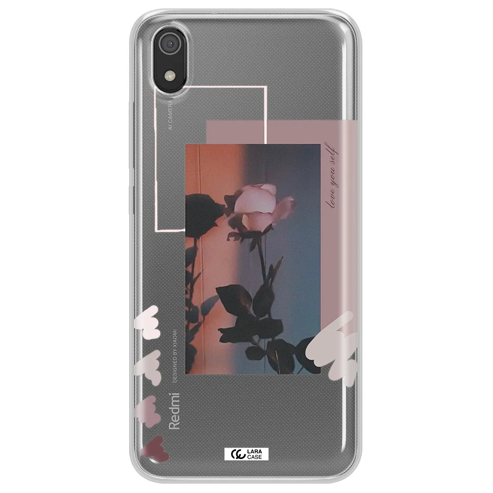 Pink Rose Xiaomi Redmi 7A Clear TPU Case