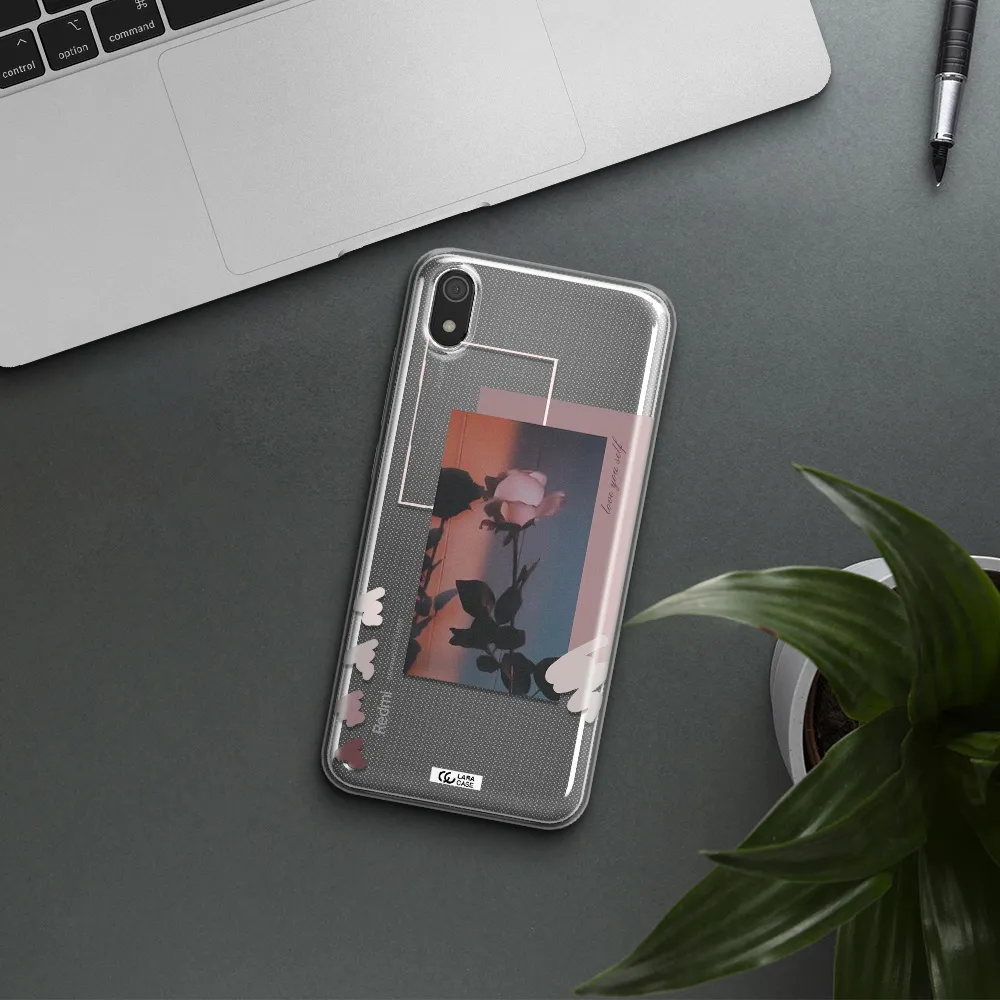 Pink Rose Xiaomi Redmi 7A Clear TPU Case