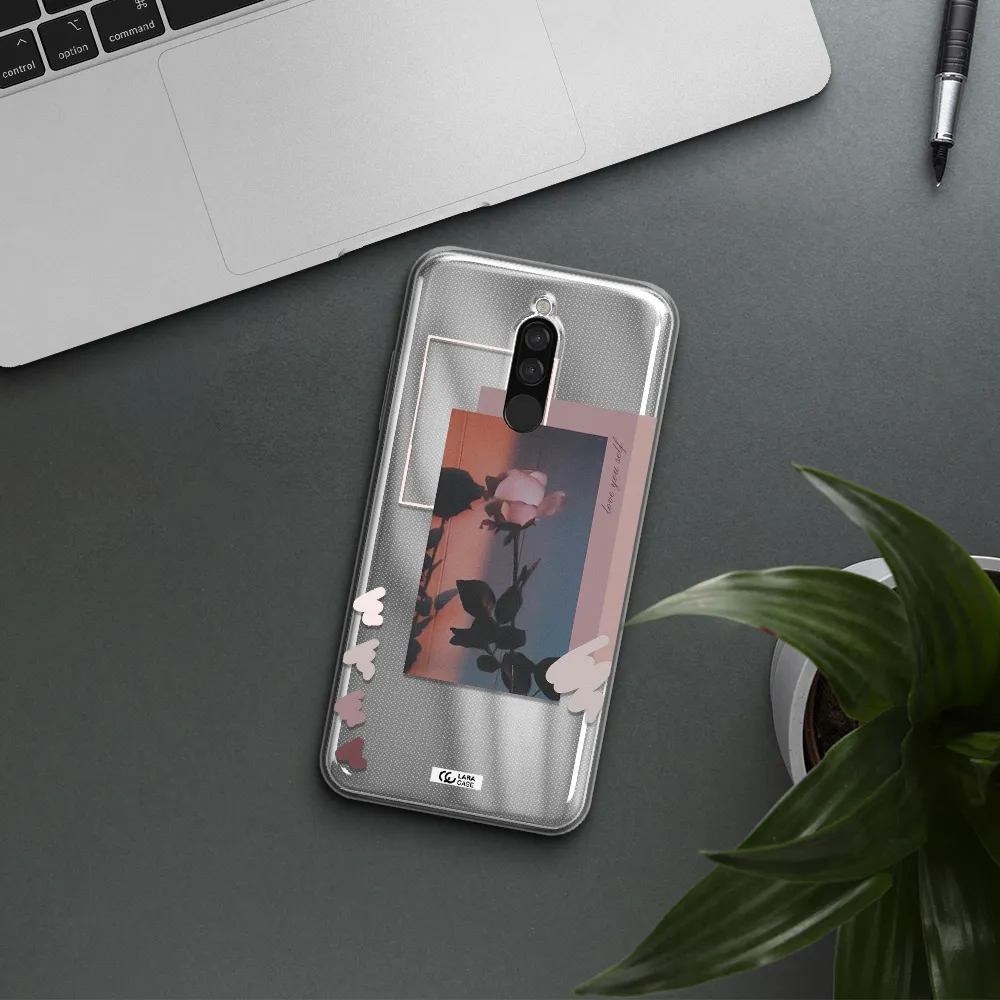 Pink Rose Xiaomi Redmi 8 Clear Tpu Case