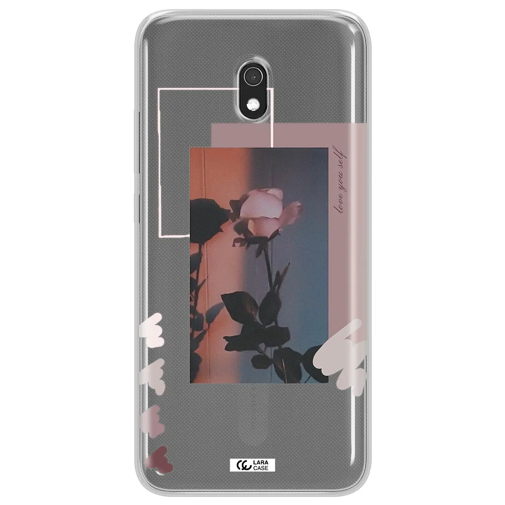 Pink Rose Xiaomi Redmi 8A Clear TPU Case