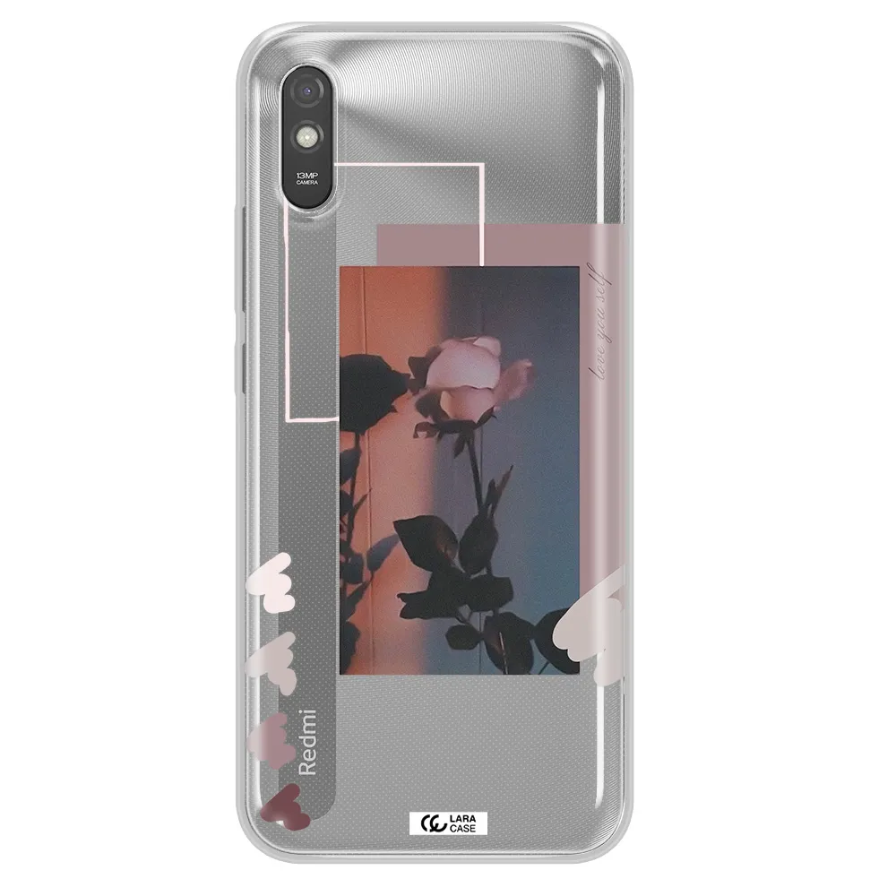 Pink Rose Xiaomi Redmi 9A Clear TPU Case