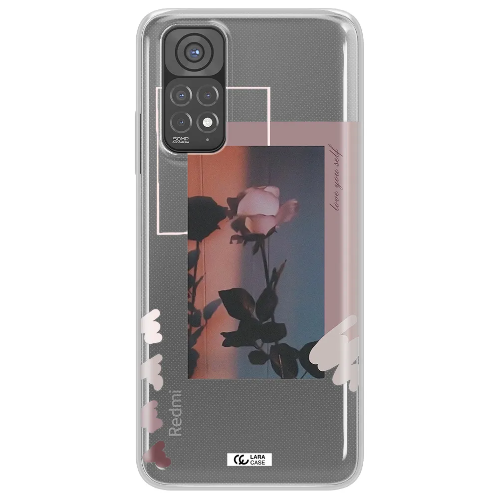 Pink Rose Xiaomi Redmi Note 11 Clear TPU Case