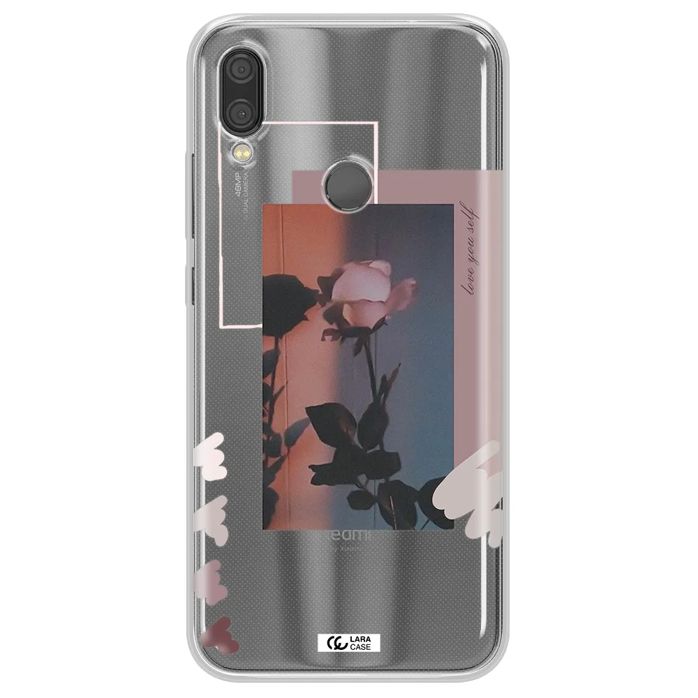 Pink Rose Xiaomi Redmi Note 7 Clear TPU Case