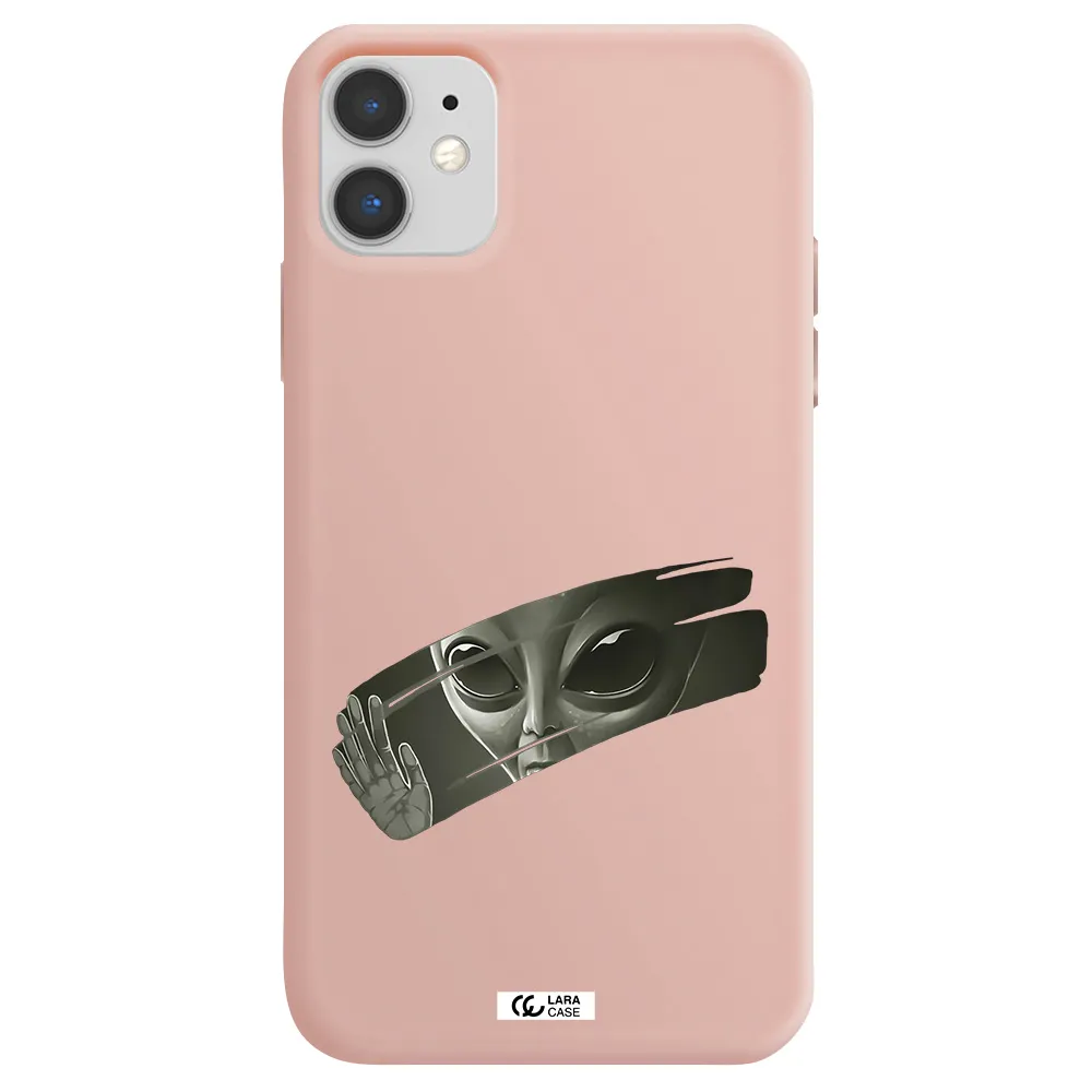 Alien Apple iPhone 11 Silicone pastel pink Case
