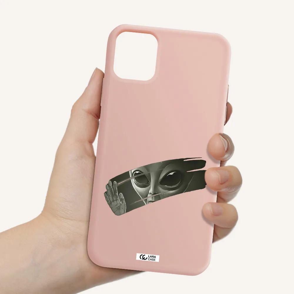 Alien Apple iPhone 11 Silicone pastel pink Case
