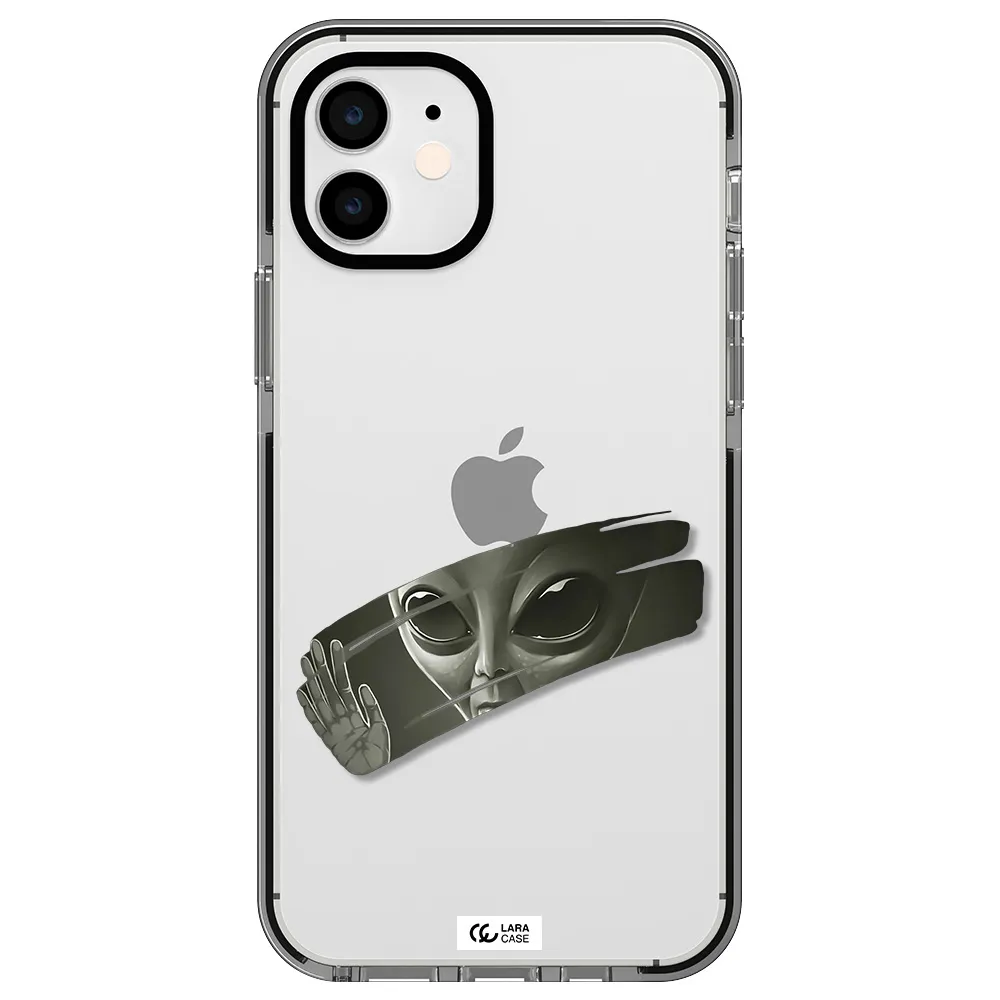 Alien Apple iPhone 12 impact black border Case