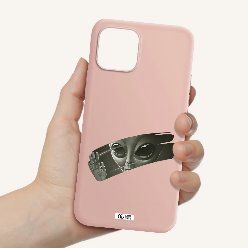 Alien Apple iPhone 12 mini Silicone pastel pink Case