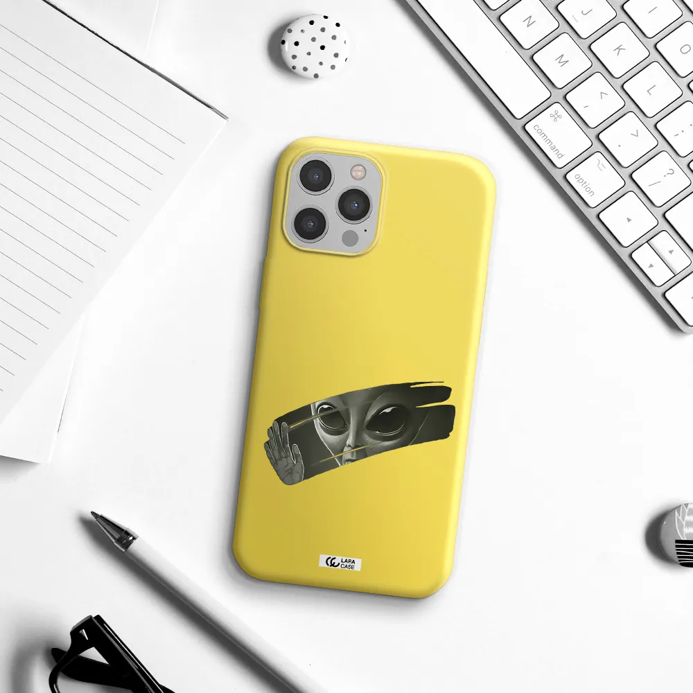 Alien Apple iPhone 12 pro max Silicone canary yellow Case