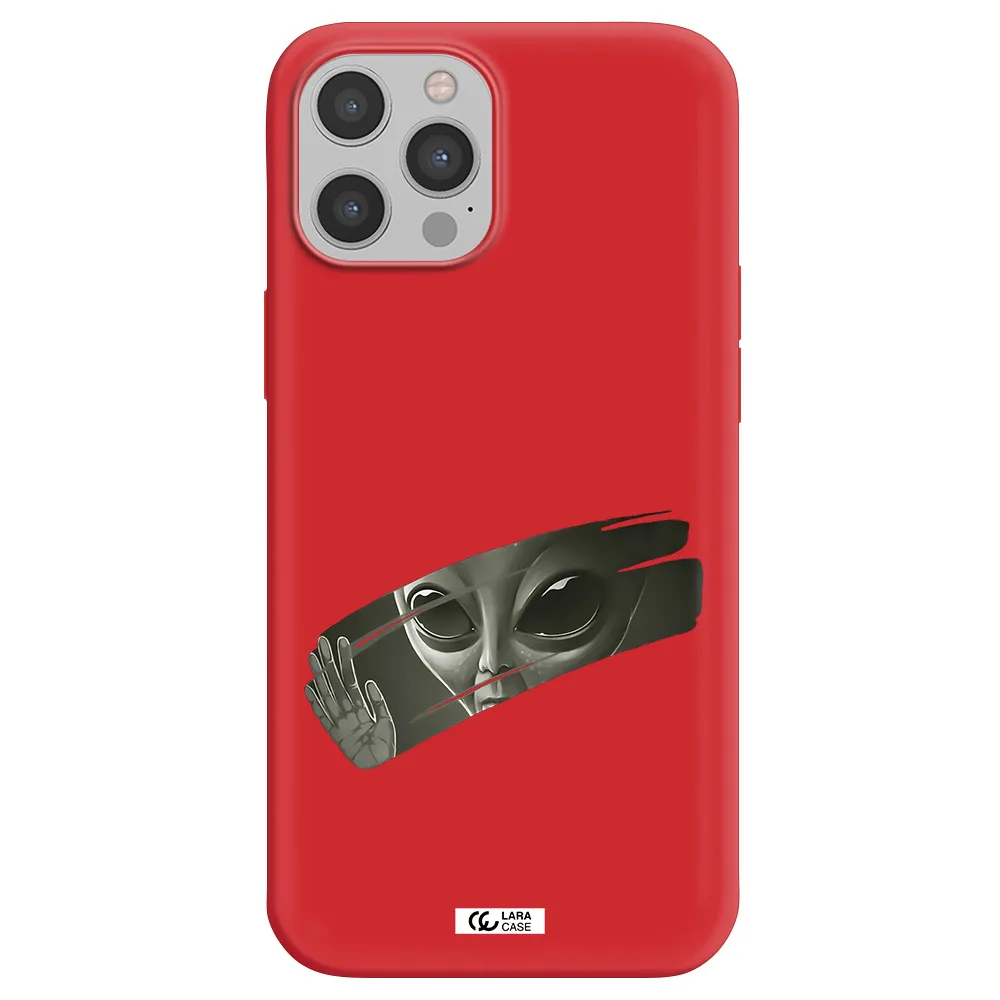 Alien Apple iPhone 12 pro Silicone Imperial Red Case