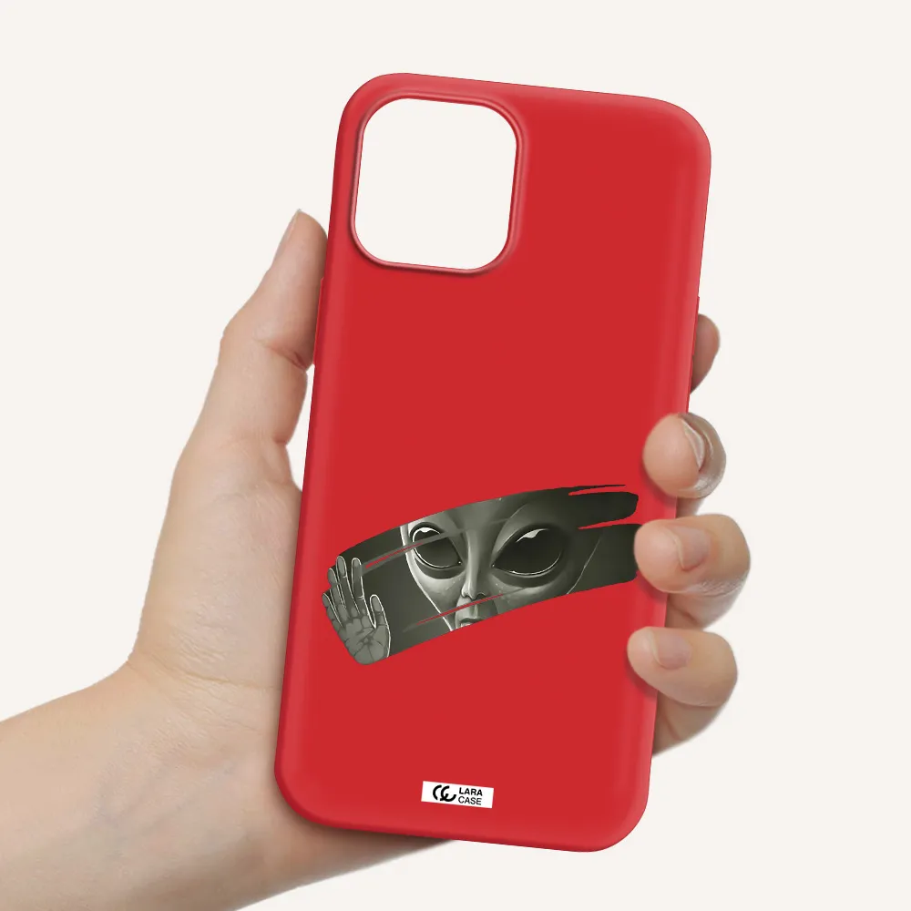 Alien Apple iPhone 12 pro Silicone Imperial Red Case