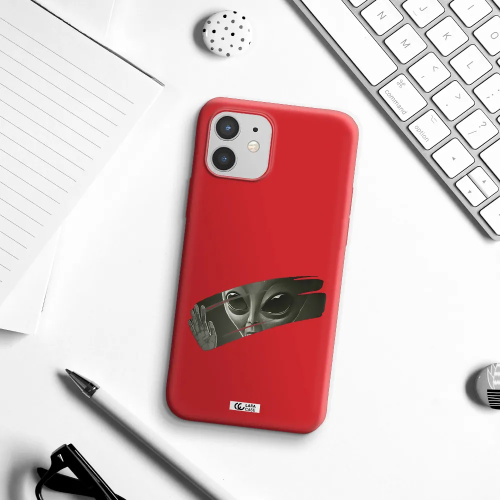 Alien Apple iPhone 12 Silicone Imperial Red Case