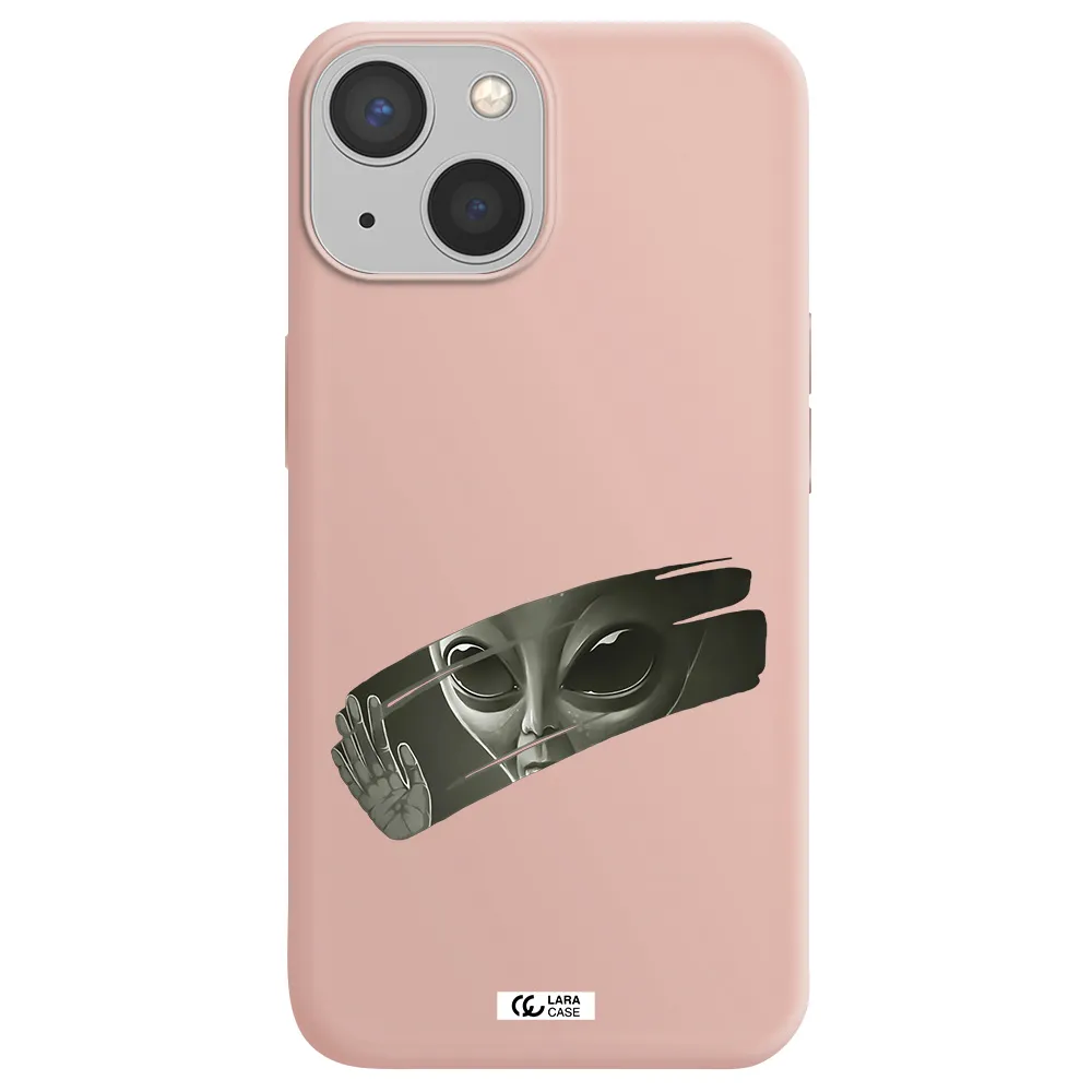 Alien Apple iPhone 13 mini Silicone pastel pink Case