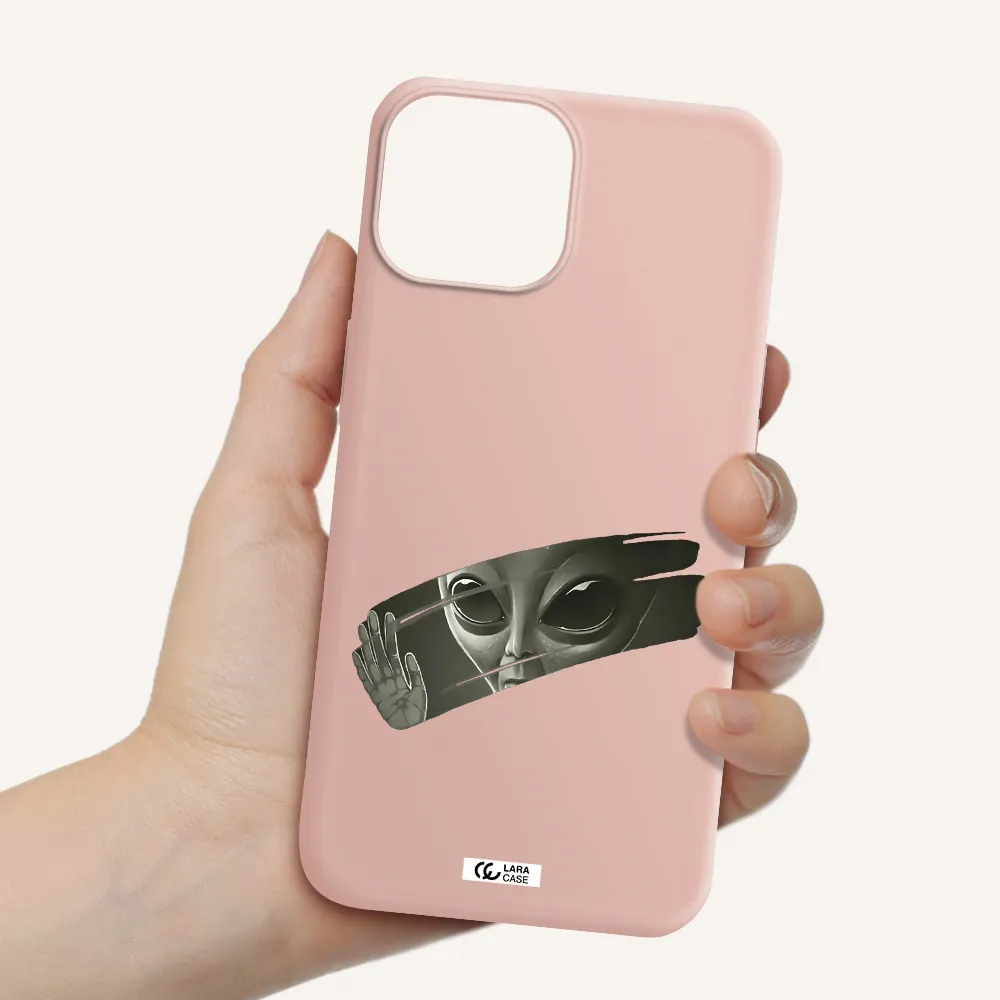 Alien Apple iPhone 13 mini Silicone pastel pink Case