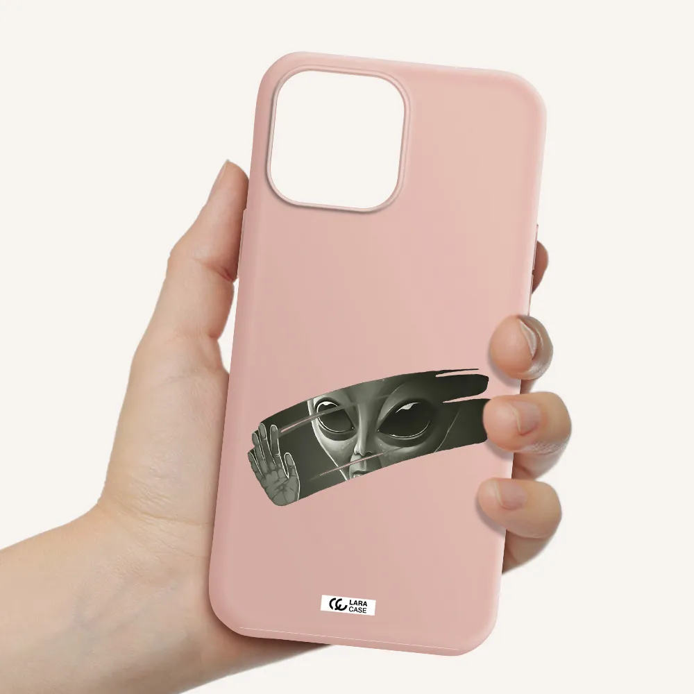 Alien Apple iPhone 13 Pro Max Silicone pastel pink Case