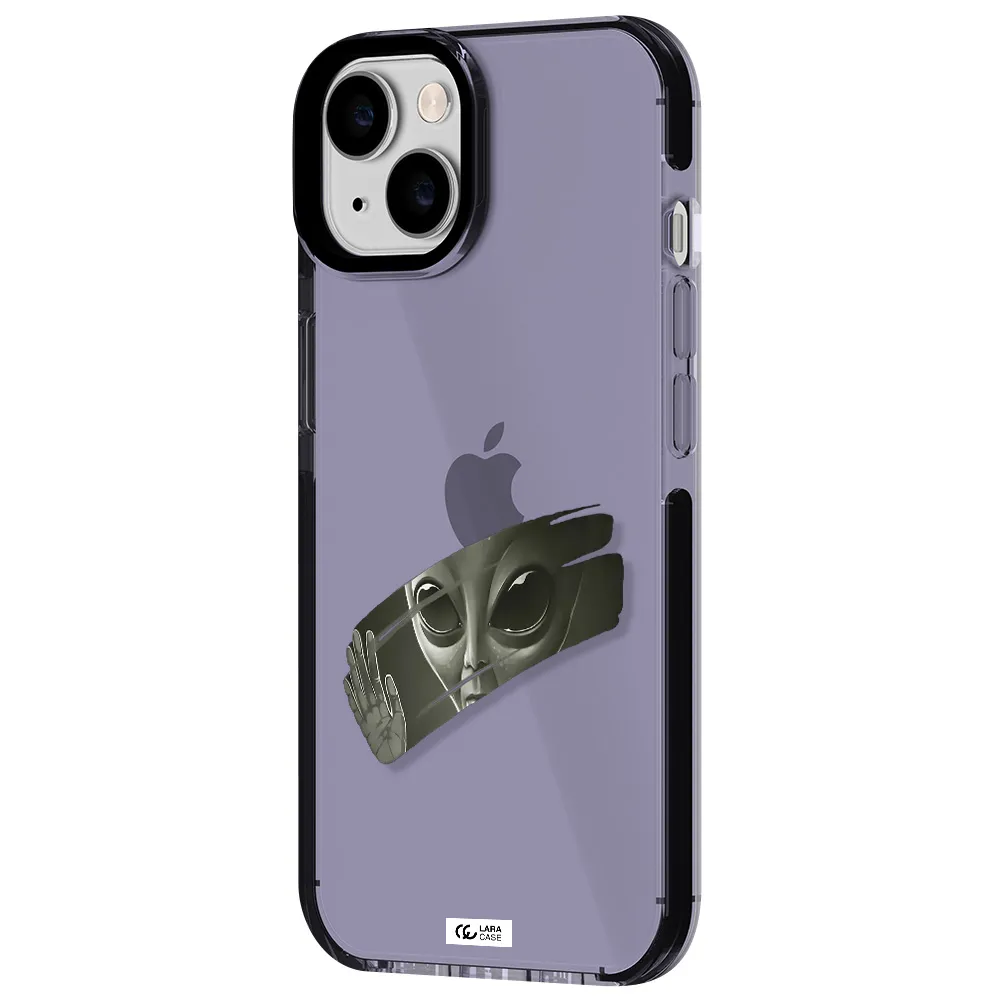 Alien Apple iPhone 14 impact Lilac Case